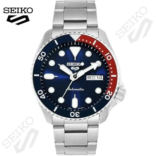 SUPER SALE Only 299AED. Limited Stock.  SEIKO Watch 5 Sports Series automatic Waterproof Steel Band Round Rotatable Quartz Classic Fashion Wristwatches