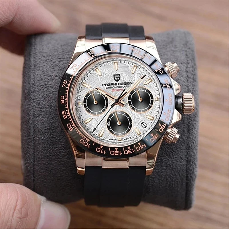 40mm New V2 PAGANI DESIGN Men's Quartz Watches Sapphire Retro Chronograph Stainless Steel Waterproof Watch Men Relogio Masculino