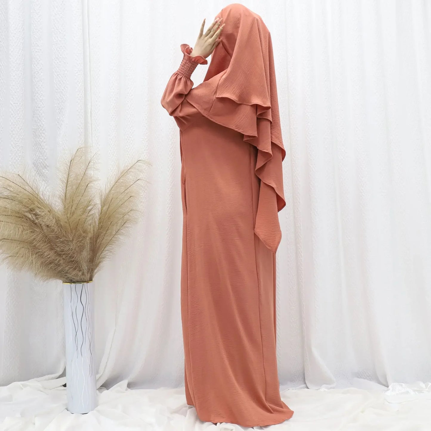 Ramadan Modest Muslim Women Dresses Headscarf Abaya Morocco Kaftan Dubai Turkey Abayas Islam Vestidos Arab Long Robe Jalabiya