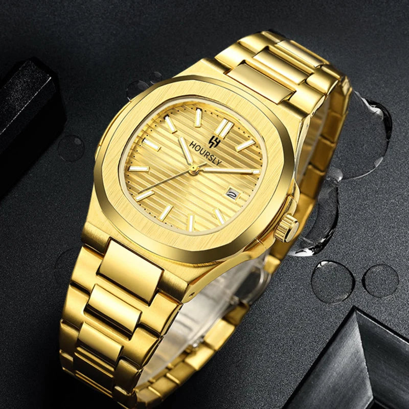 Men Business Quartz Watch Fashion Stainless Steel Quartz Wrist Watch Waterproof Men Wristwatch For Male Clock 2025 Brand Luxury