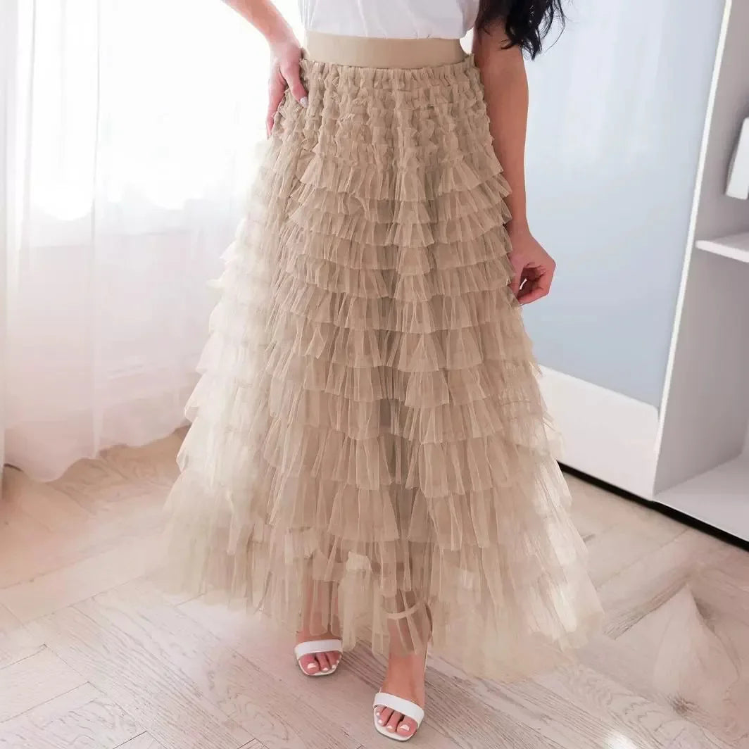 Women Skirts Y2k Cake Skirt A Line Tight High Waist Long Elegant Slim Fit Maxi Party Elegant Casual Temperament Summer 2024