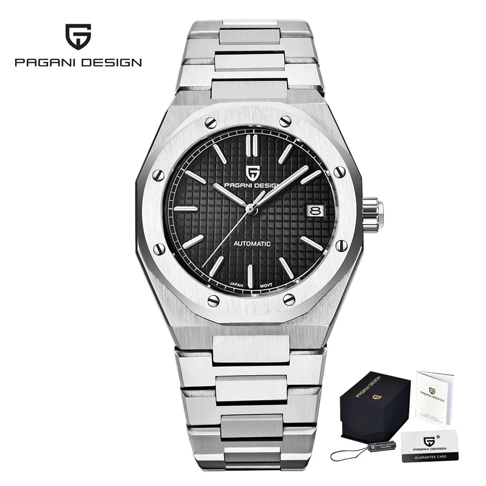 Pagani Design 2024 New Nh35 Business Men's Automatic Mechanical Watch Luxury Sapphire Stainless Steel Waterproof 20Bar Night Li