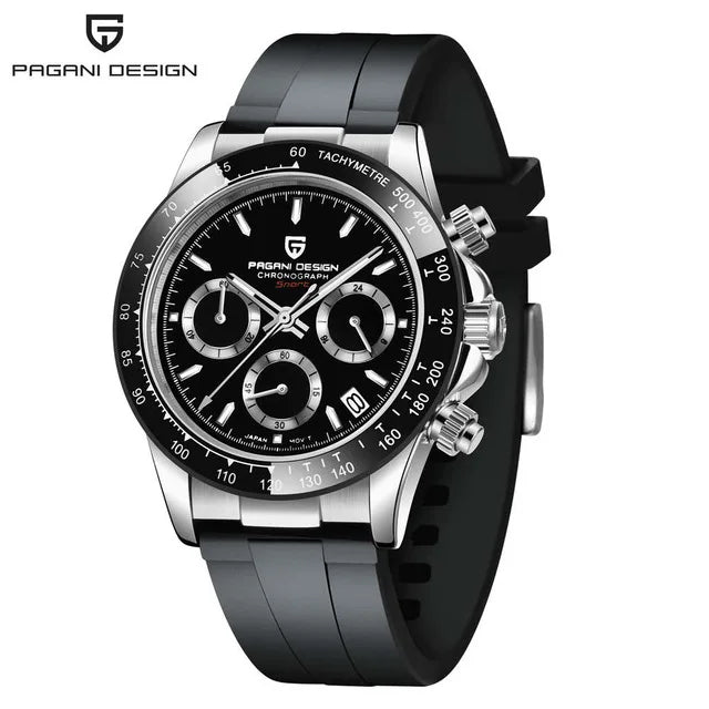 PAGANI DESIGN New Ceramic Bezel Men Quartz Wristwatches Luxurys Sapphire Glass Chronograph 100m Waterproof Stainless Watches Men