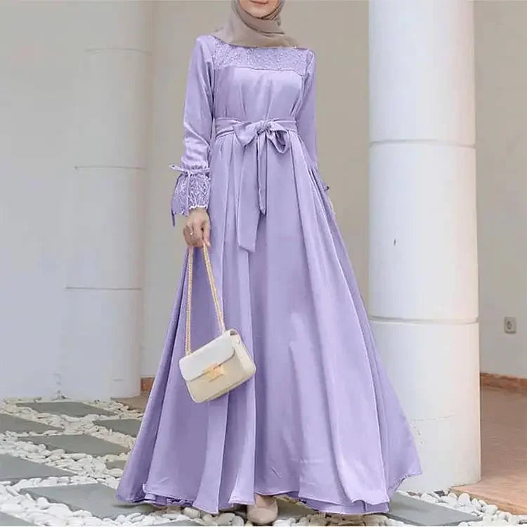 Elegant Dubai Turkey Kaftan Marocain Eid Muslim Fashion Abaya Dress for Women Long Sleeve Party Evening Dresses Islamic Clothing