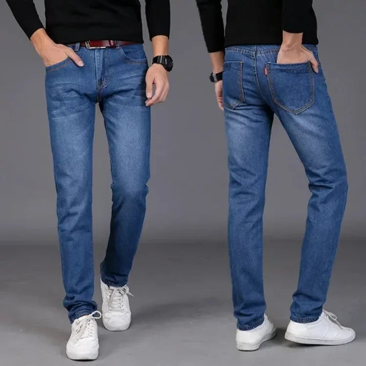 The Four Seasons Men's New Style Casual Jeans Fashion Solid Straight Classic Denim Pants Daily Jeans Trousers Work Pants