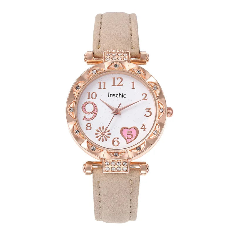 Luxury Fashion Women Watch Multi-color PU Leather Strap Ladies Quartz Wristwatch Alloy Bracelet for Ladies Gift Relógio Feminino