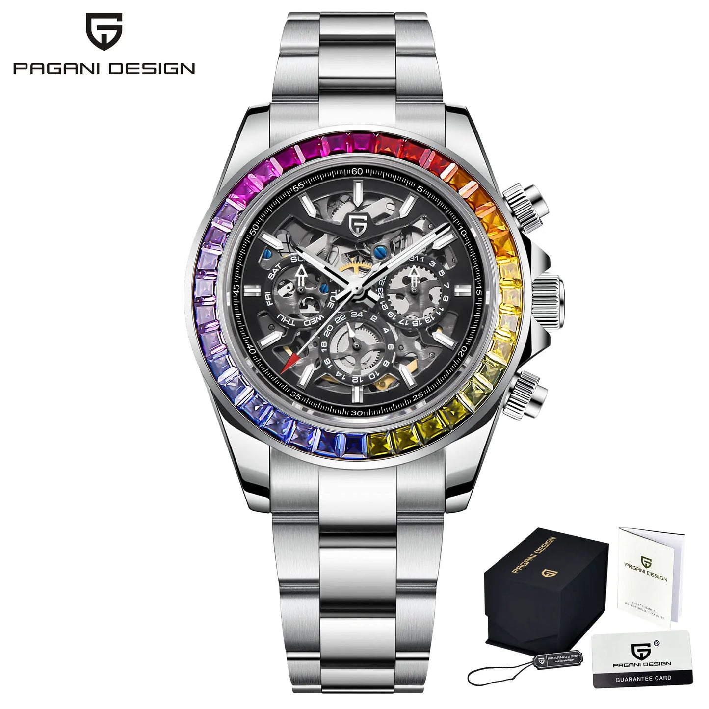 Pagani Design HZ 2196G Automatic Mechanical Watch Stainless Steel Waterproof Sport 10Bar Luxury Casual Watch for Men Reloj Hombr