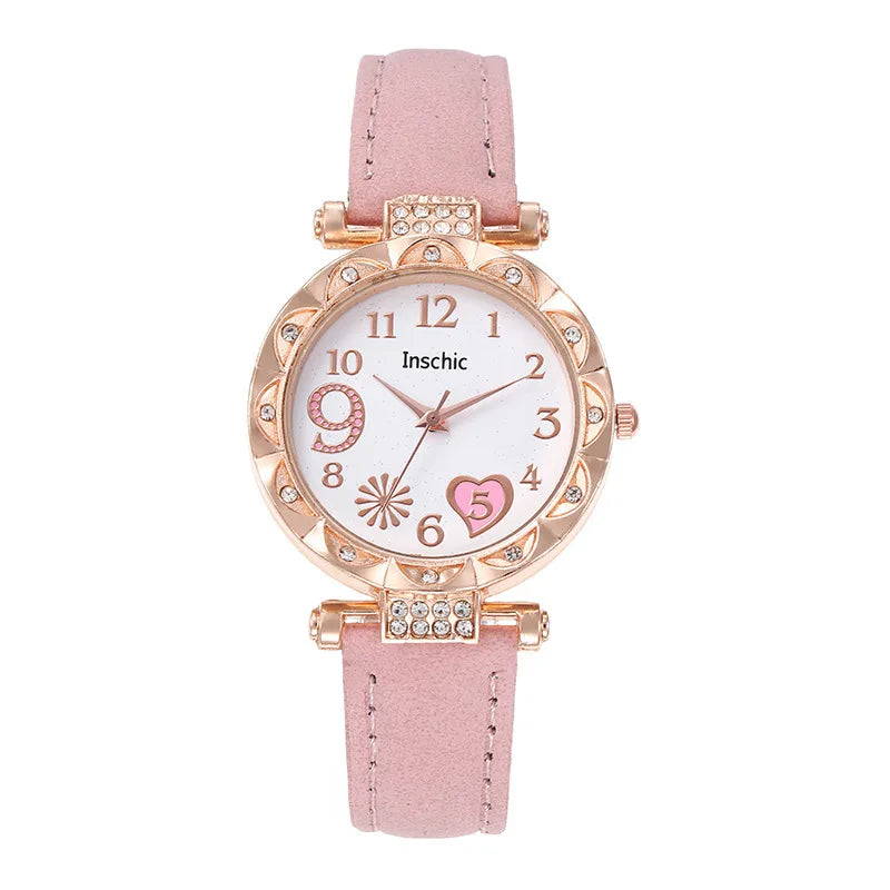 Luxury Fashion Women Watch Multi-color PU Leather Strap Ladies Quartz Wristwatch Alloy Bracelet for Ladies Gift Relógio Feminino