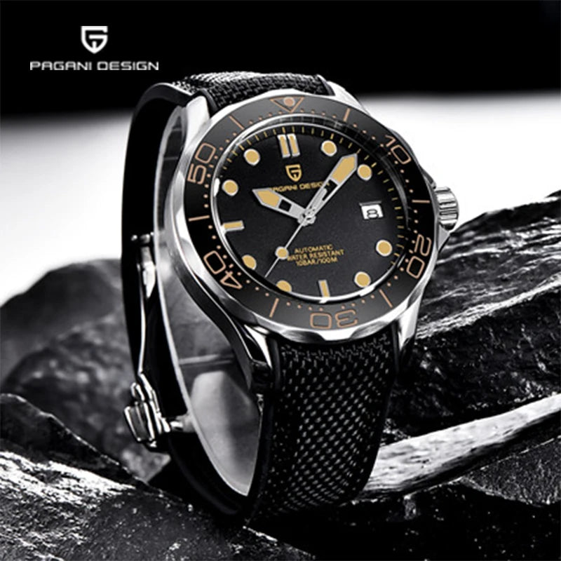 PAGANI DESIGN 007 Series Diving Watch NH35A Men Automatic Mechanical Watch Stainless Steel Sapphire Crystal Relogio Masculino