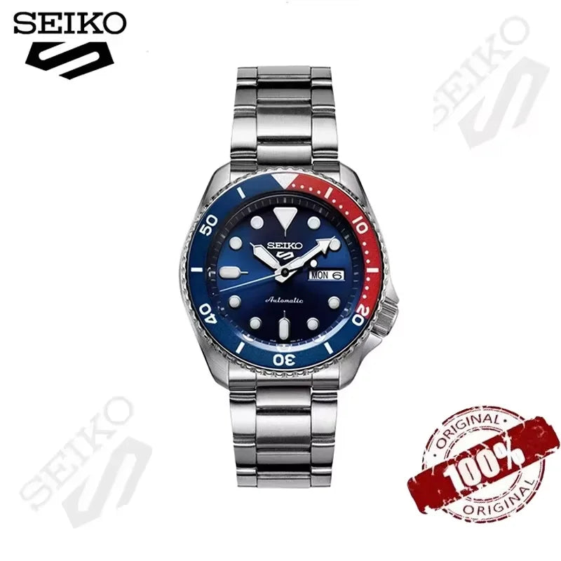 SEIKO Watch 5 Sports Series automatic Waterproof Steel Band Round Rotatable Quartz Classic Fashion Wristwatches