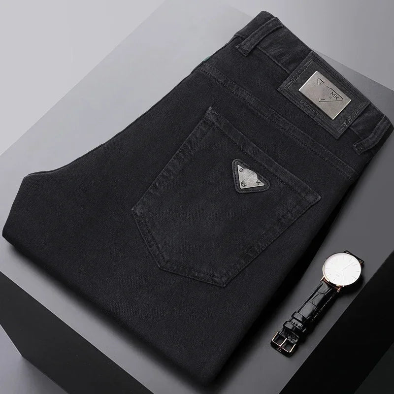 2024 Spring and Autumn New High-grade Classic Black Denim Trousers for Men  Jeans  Homme Sexy Y2k Clothes