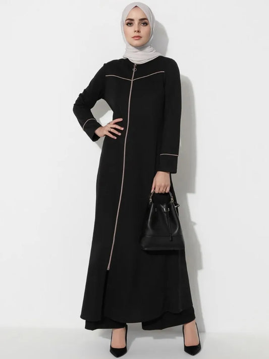 Islam Abaya Dress for Women, Monochromatic Abayas, Sporty Robe, Female Muslim Dress, Europe and Dubai America, New, 2020