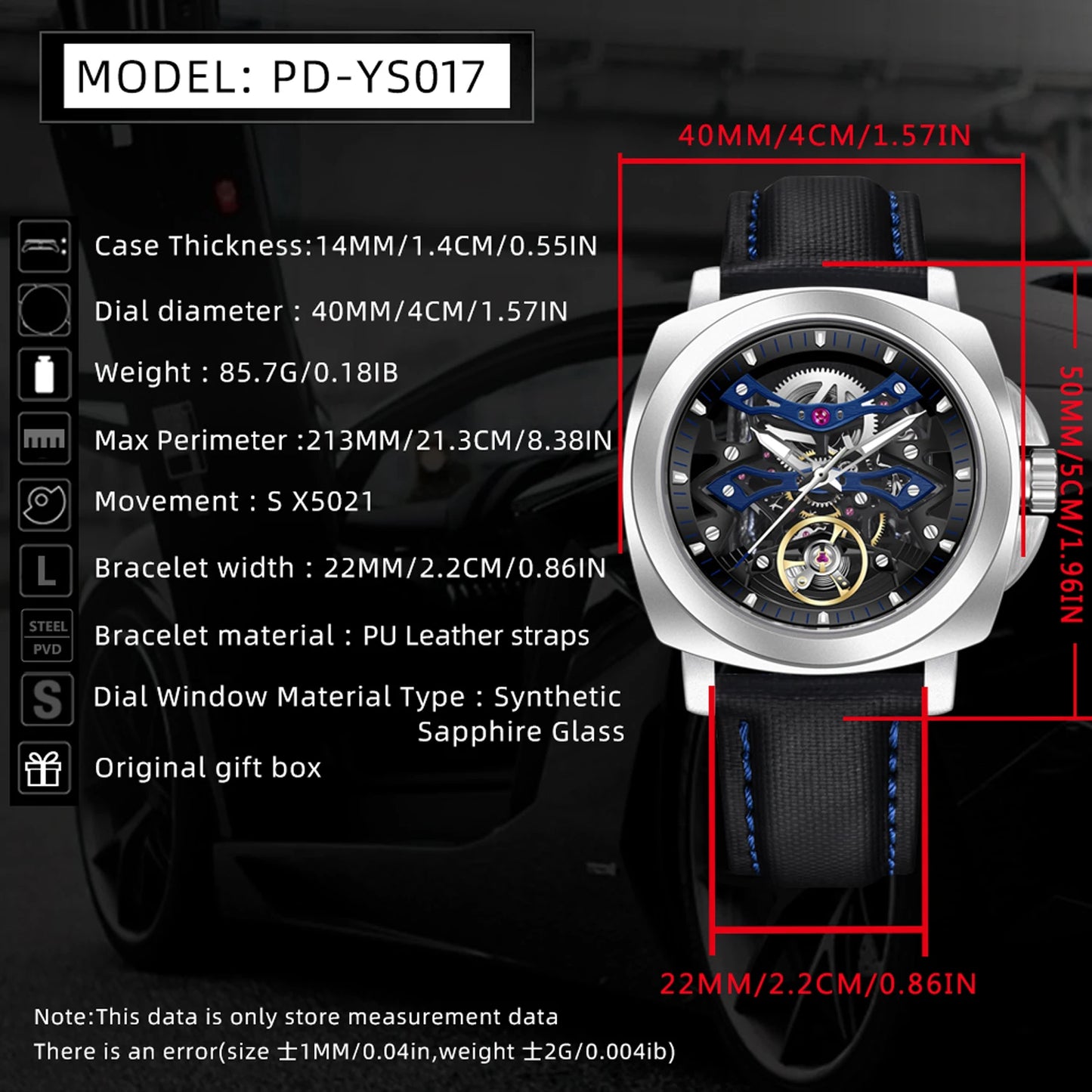 2024 New PAGANI DESIGN Mens Mechanical Watches Top Luxury Hollow Tourbillon Automatic Watch For Men Waterproof Sports Clock Gift