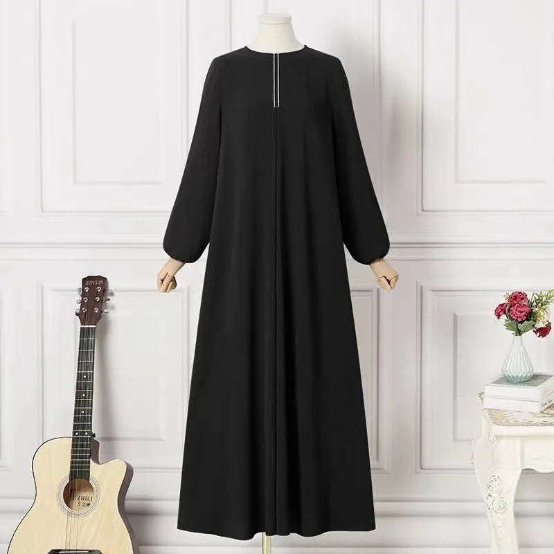 Muslim Long Robe Dress Women Vestidos Eid Abaya Dubai Saudi Arabic Morocco Jalabiya Ramadan Solid Dresses Modest Islam Abayas