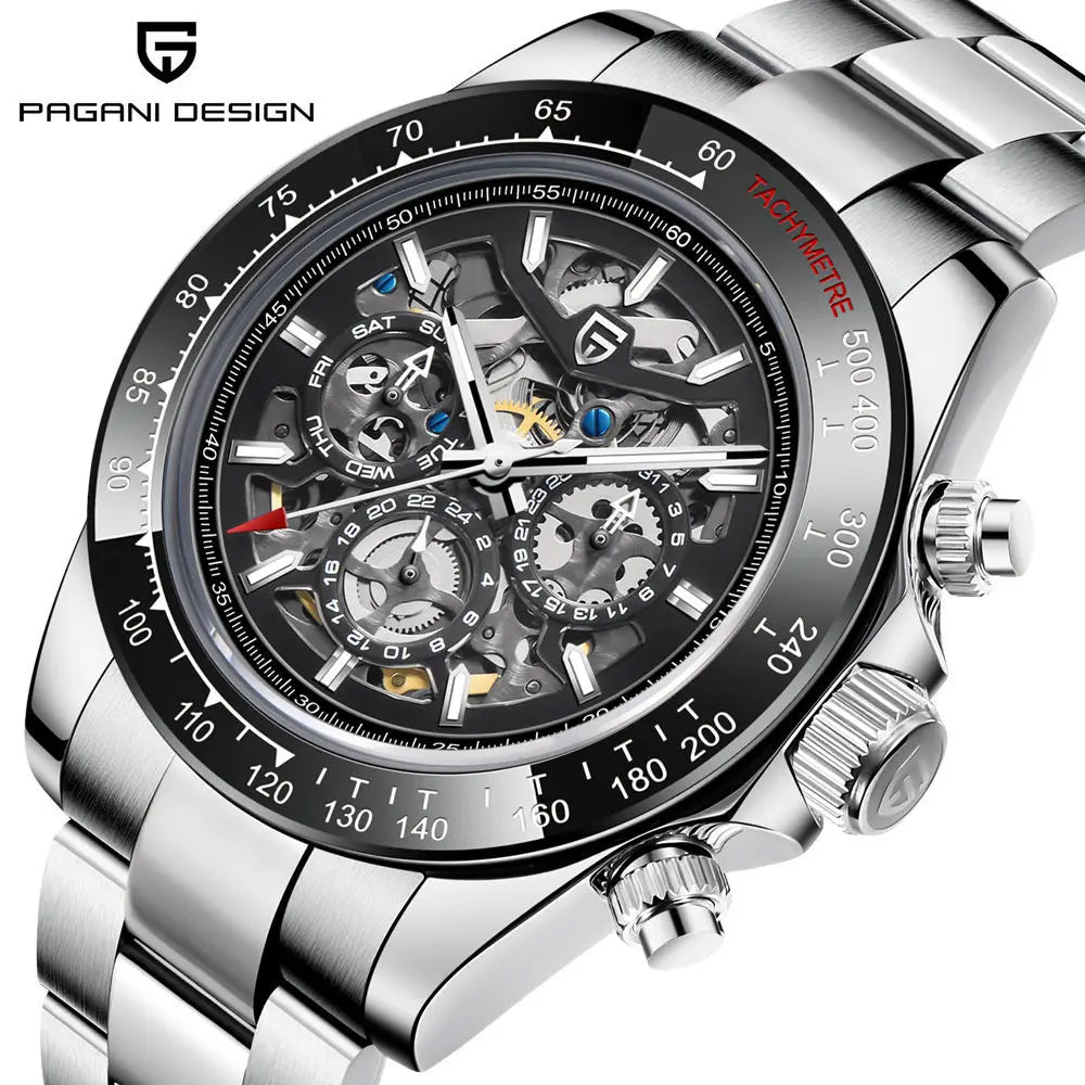 Pagani Design HZ 2196G Automatic Mechanical Watch Stainless Steel Waterproof Sport 10Bar Luxury Casual Watch for Men Reloj Hombr