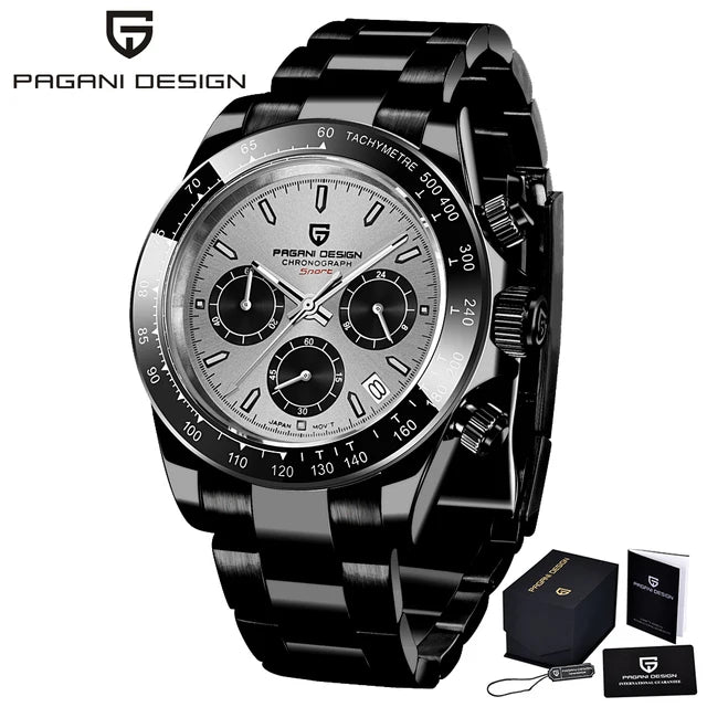 40mm New V2 PAGANI DESIGN Men's Quartz Watches Sapphire Retro Chronograph Stainless Steel Waterproof Watch Men Relogio Masculino