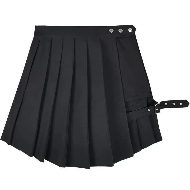 All Match Women Punk Mall Goth Shorts Skirt Women Y2k E-girl Streetwear Harajuku Leg Ring Buckle Detachable High Waist Emo