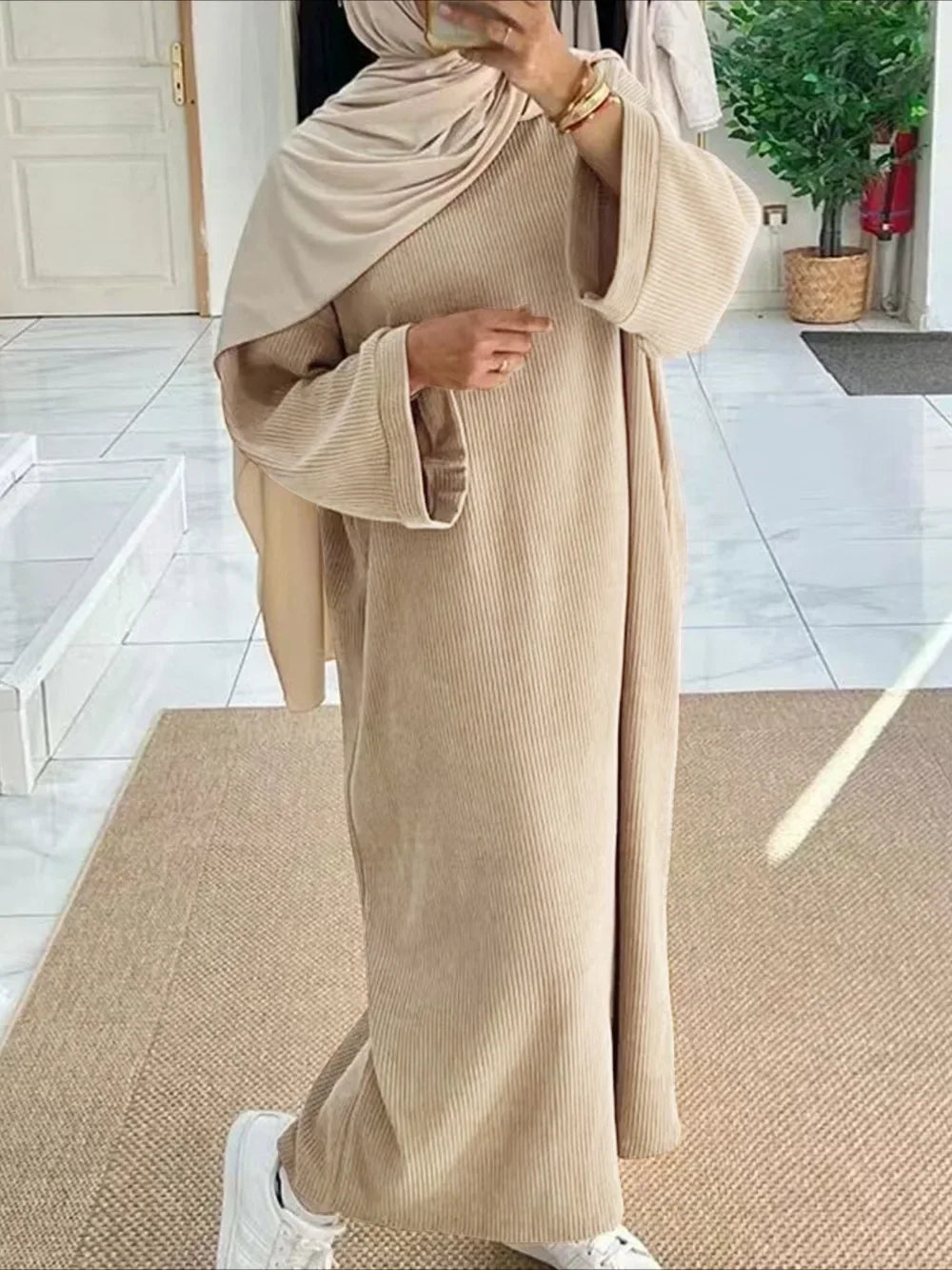 Eid Muslim Women Modest Dresses Ramadan Islam Vestidos Jalabiya Morocco Saudi Arab Abayas Dubai Kaftan 2024 Autumn Winter Robe