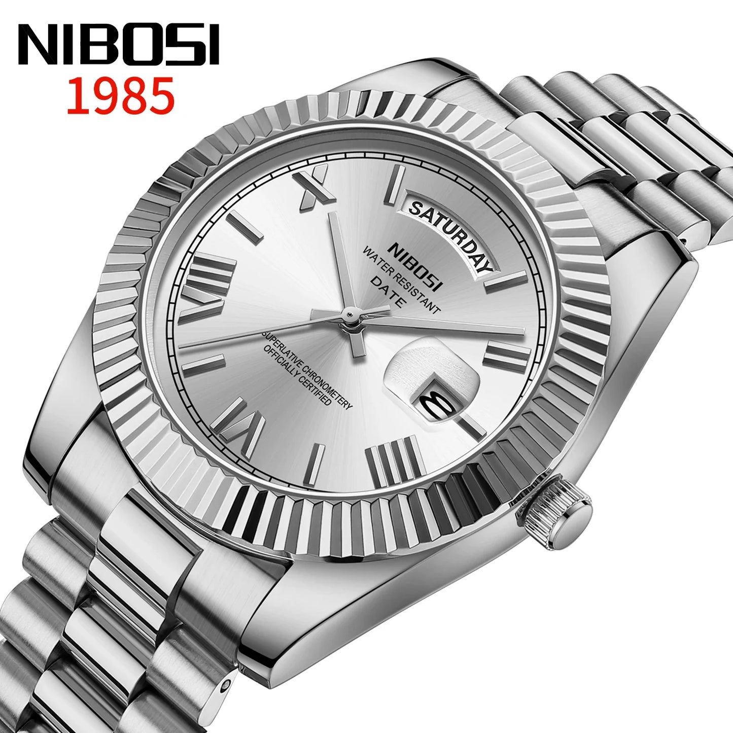 NIBOSI Brand Original Stainless Steel Quartz Watches For Men Luxury Date Display Luminous Fashion Men's Watch relogios masculino