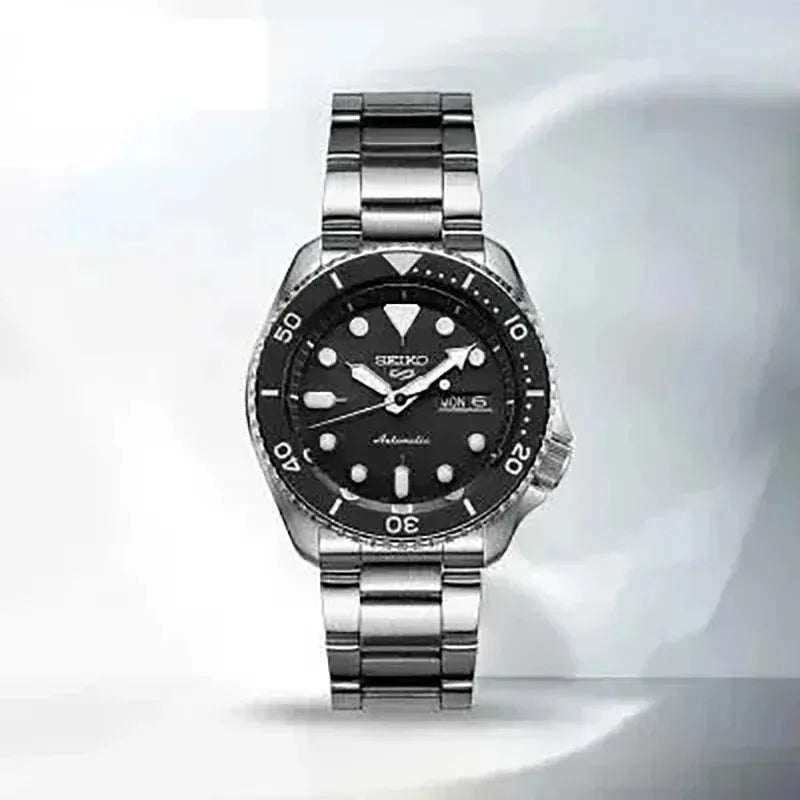 SUPER SALE Only 299AED. Limited Stock.  SEIKO Watch 5 Sports Series automatic Waterproof Steel Band Round Rotatable Quartz Classic Fashion Wristwatches