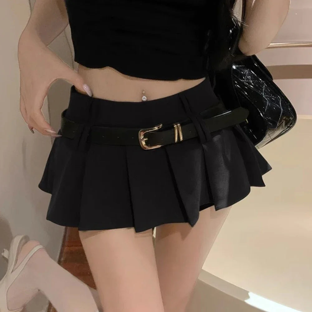 Black Mini Skirt Women Tennis Skirt High-waisted Pleated Skirt Kawaii White Skirt Tennis Shorts Skirts Solid School Girl Uniform