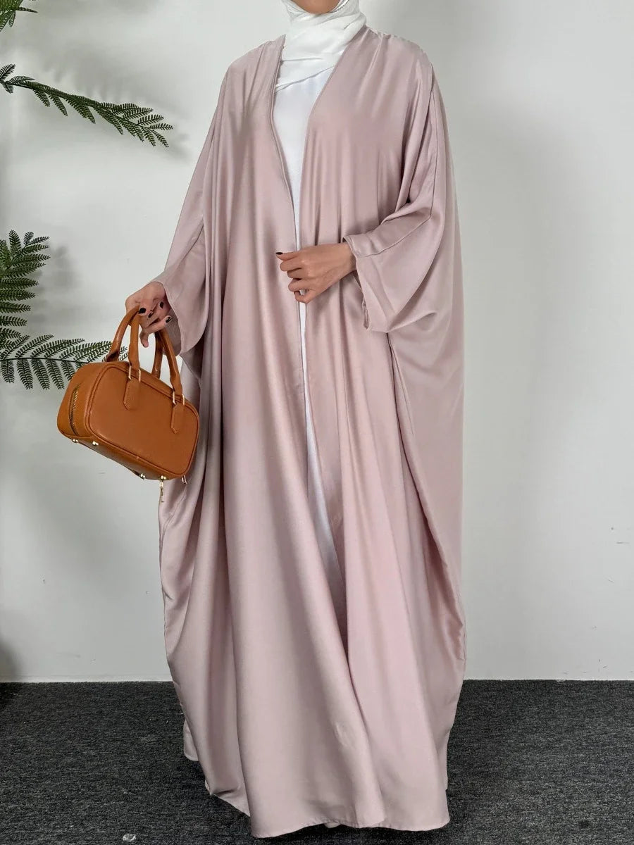 Open Front Abaya Muslim Out Kaftan Loose Maxi Length Dress ,Women Jilbabs Long Sleeve Cardigan Coat And Sleeveless Inner Dress