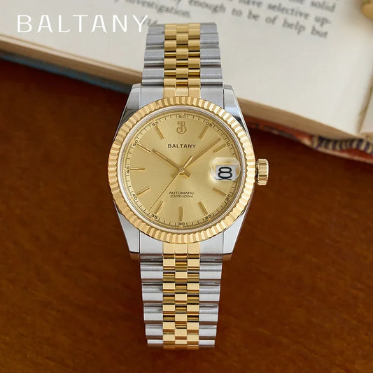 Baltany 2024 New Retro 36Mm Men's Automatic Mechanical Watch Nh35 Sapphire Stainless Steel Waterproof 10Bar Luminous C3 Reloj Ho