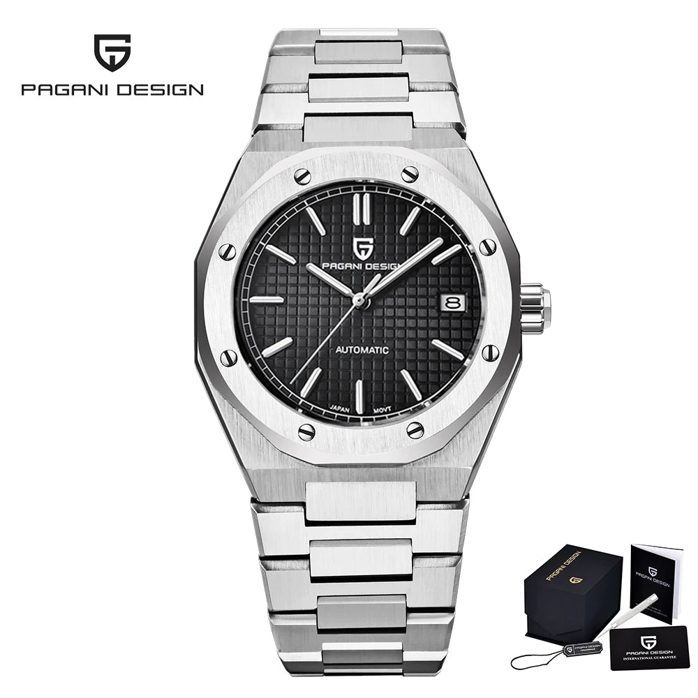 Pagani Design 2024 NH35 Business Men's Automatic Mechanical Watch Top grade Sapphire Calendar Stainless Steel Waterproof 20Bar G