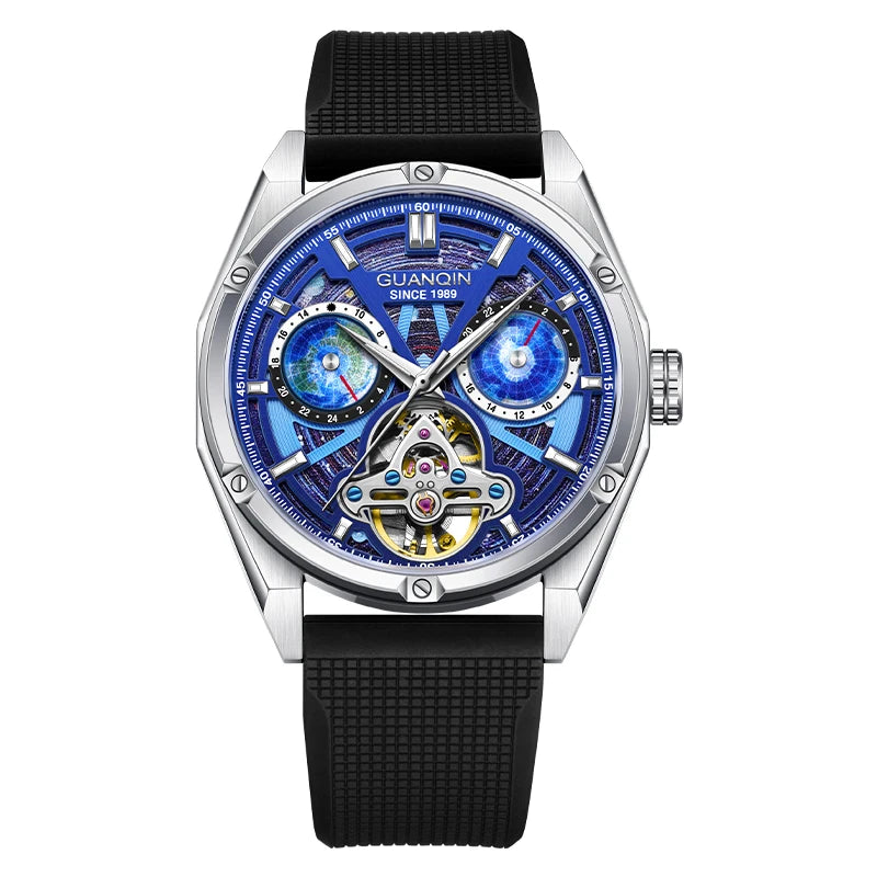 2024 New GUANQIN Tourbillon Men's Watches Top Brand Luxury Automatic Watch For Men Mechanical Wristwatches Clock Sapphire Mirror