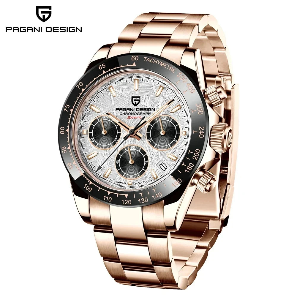 Pagani Design 2024 New Fashion Business Men's Timekeeping Quartz Watch Top grade Sapphire Stainless Steel Waterproof 10Bar Lumin