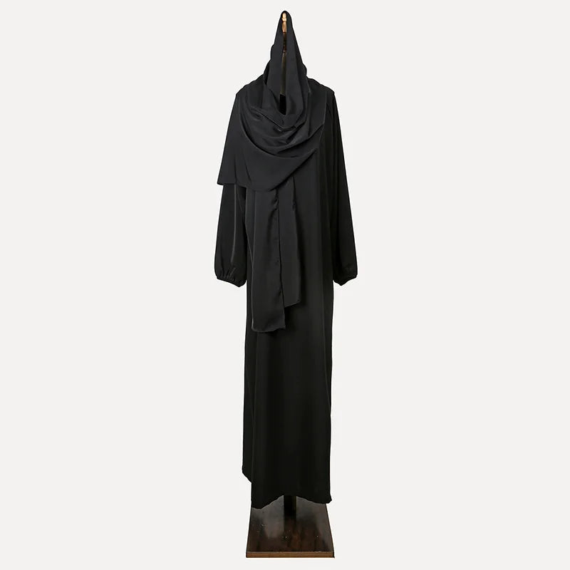 New Hijab And Abaya Dress One Set Ramadan Khimar Abaya Dubai Saudi Arabia Turkey Islam Muslim Modest Dress Prayer Clothes Women