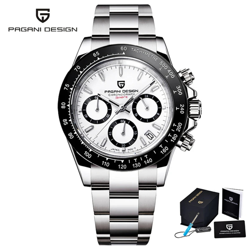 2023 New PAGANI Design Top Brand Men's Sports Quartz Watches Sapphire Stainless Steel Waterproof Chronograph Luxury Reloj Hombre