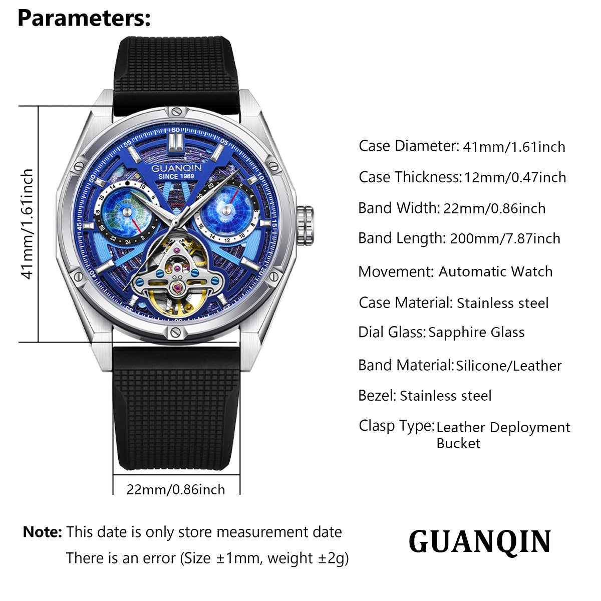 2024 New GUANQIN Tourbillon Men's Watches Top Brand Luxury Automatic Watch For Men Mechanical Wristwatches Clock Sapphire Mirror