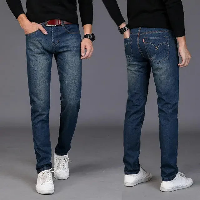 The Four Seasons Men's New Style Casual Jeans Fashion Solid Straight Classic Denim Pants Daily Jeans Trousers Work Pants