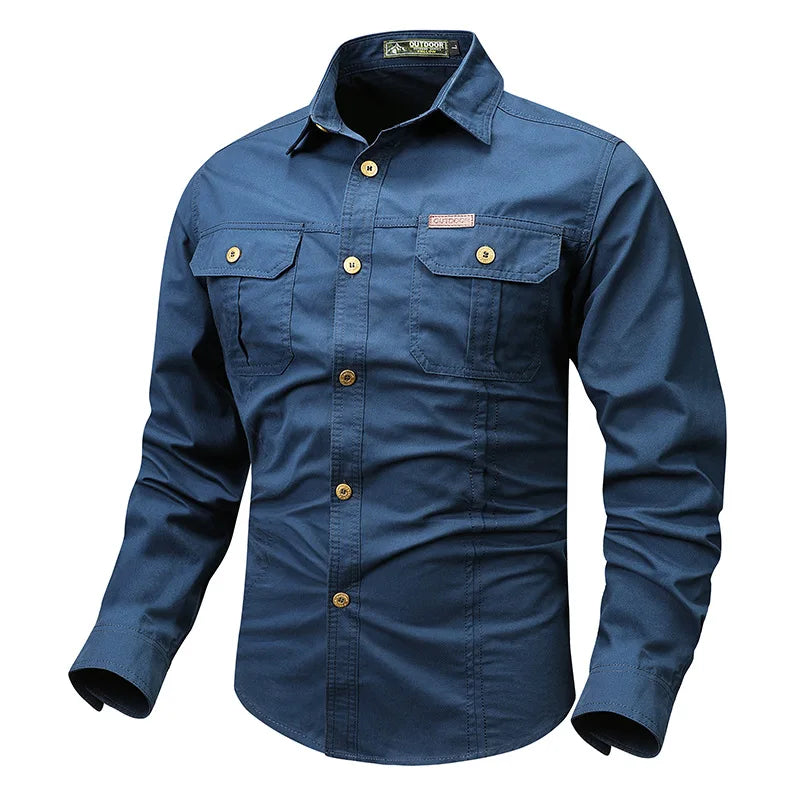 2025 New Outdoor Activity Men's Tactical Sports Top Men's Fashion Wear Resistant Long Sleeved Men's Casual Versatile Shirt