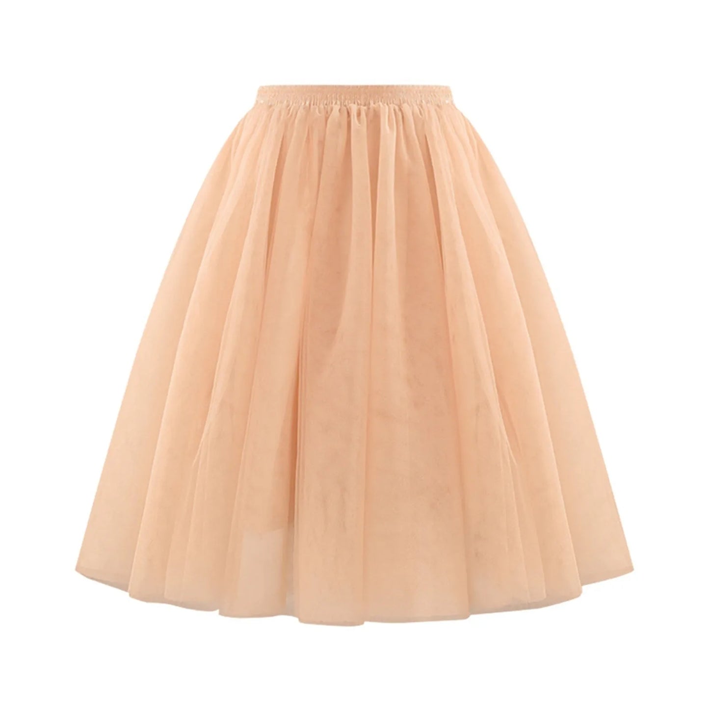 Fashion Tulle Skirt Pleated Tutu Skirts Womens Soft Drape Mid Length Skirt Wedding Bridal Bridesmaid Large Size A Line Skirts