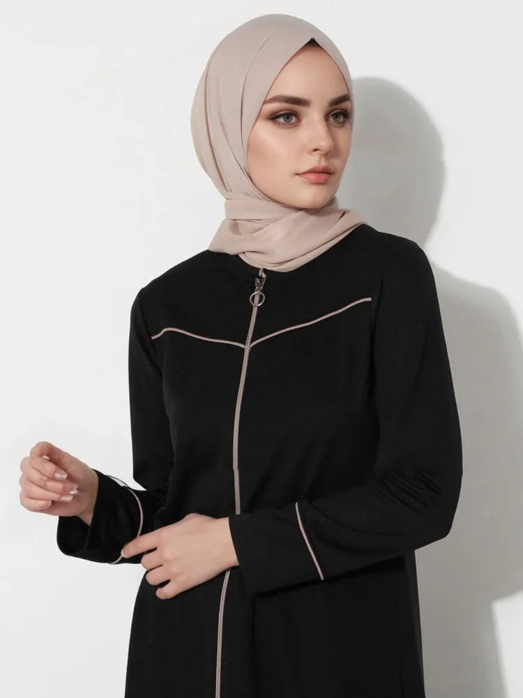 Islam Abaya Dress for Women, Monochromatic Abayas, Sporty Robe, Female Muslim Dress, Europe and Dubai America, New, 2020