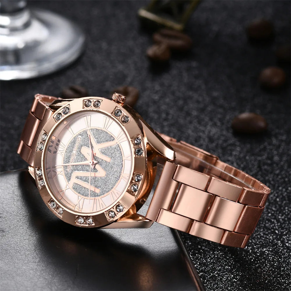 Women Watches Diamond Unisex Quartz Wristwatch For TVK Logo Fashion Stainless Steel Bracelet Gold Men Trendy Clock Watches