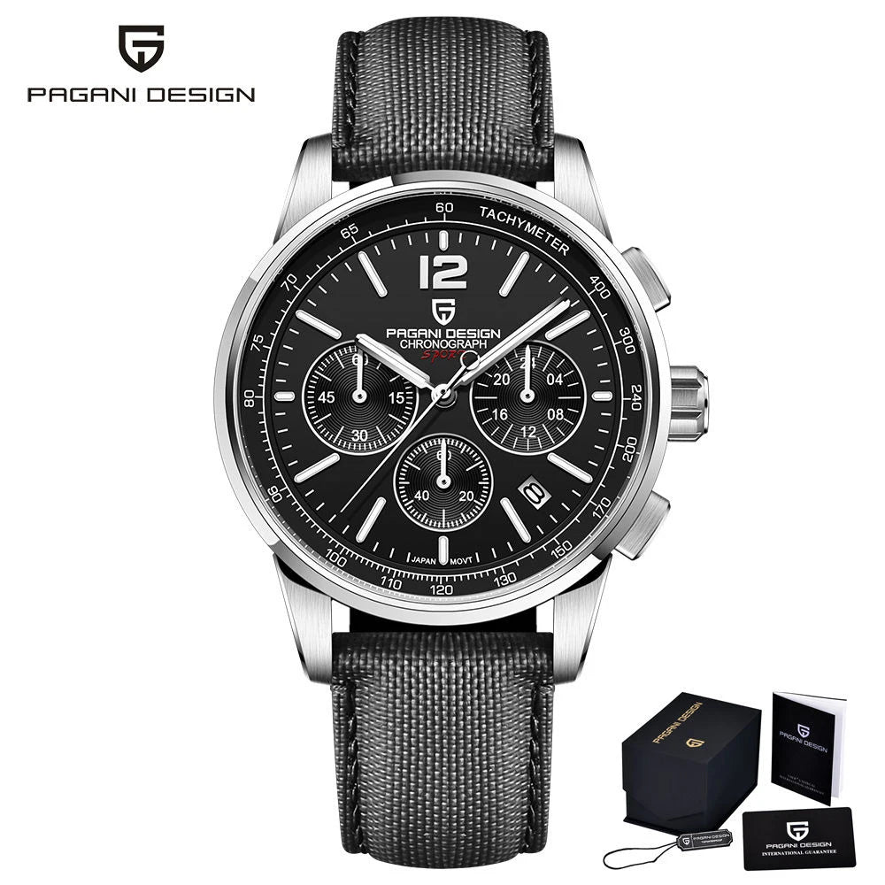 Pagani Design 2024 New Vk63 Men's Quartz Chronograph Watch Sapphire Stainless Steel Waterproof 10Bar Luminous C3 Reloj Hombre