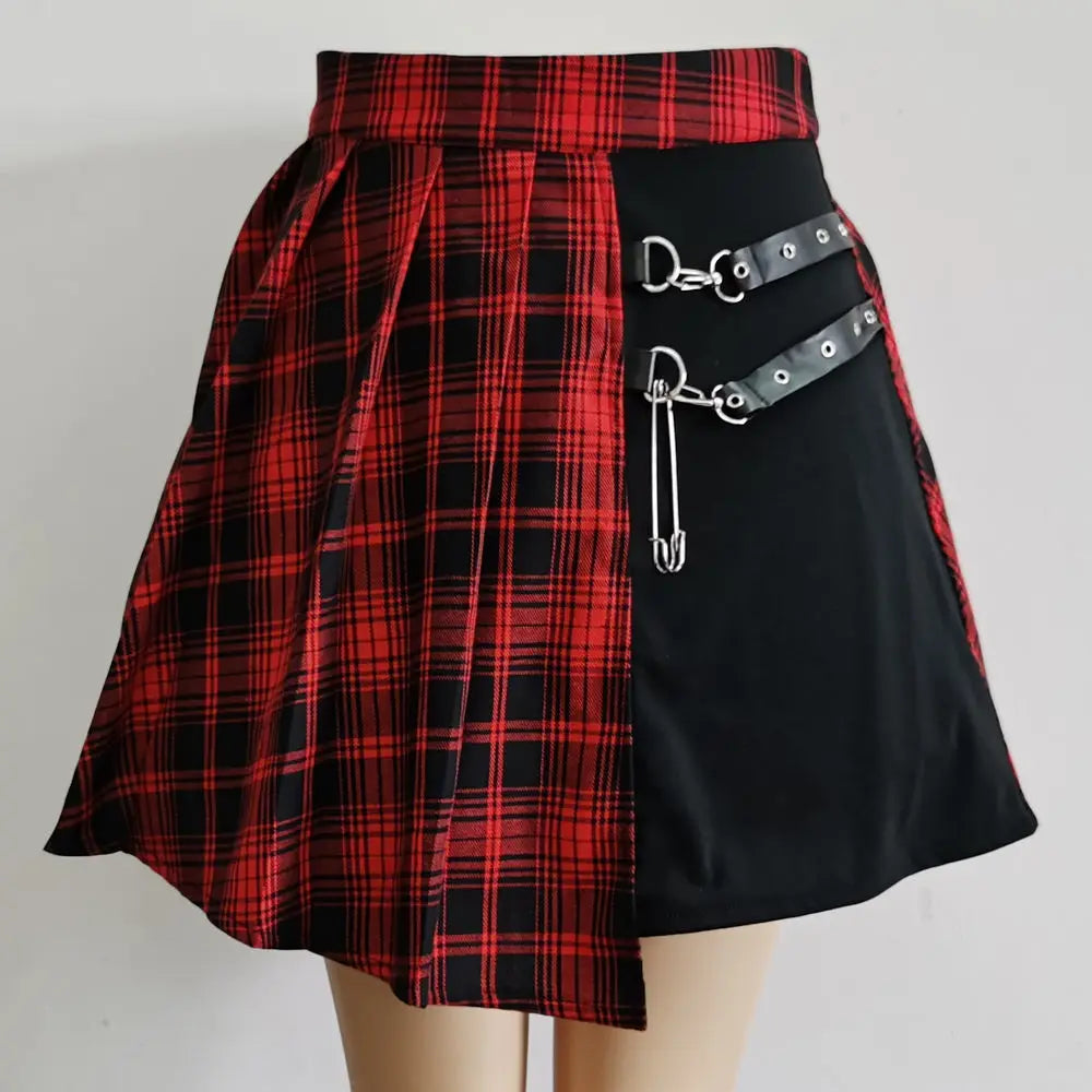 All Match Women Punk Mall Goth Shorts Skirt Women Y2k E-girl Streetwear Harajuku Leg Ring Buckle Detachable High Waist Emo