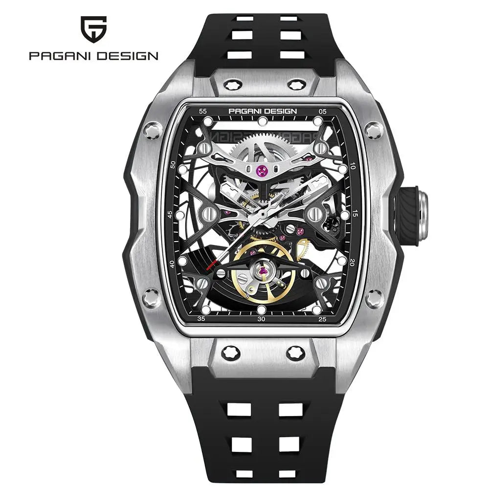 NEW PAGANI DESIGN PDYS018 Automatic Mechanical Wristwatch Fashion Casual Skeleton Sapphire Stainless Steel Watch for Men