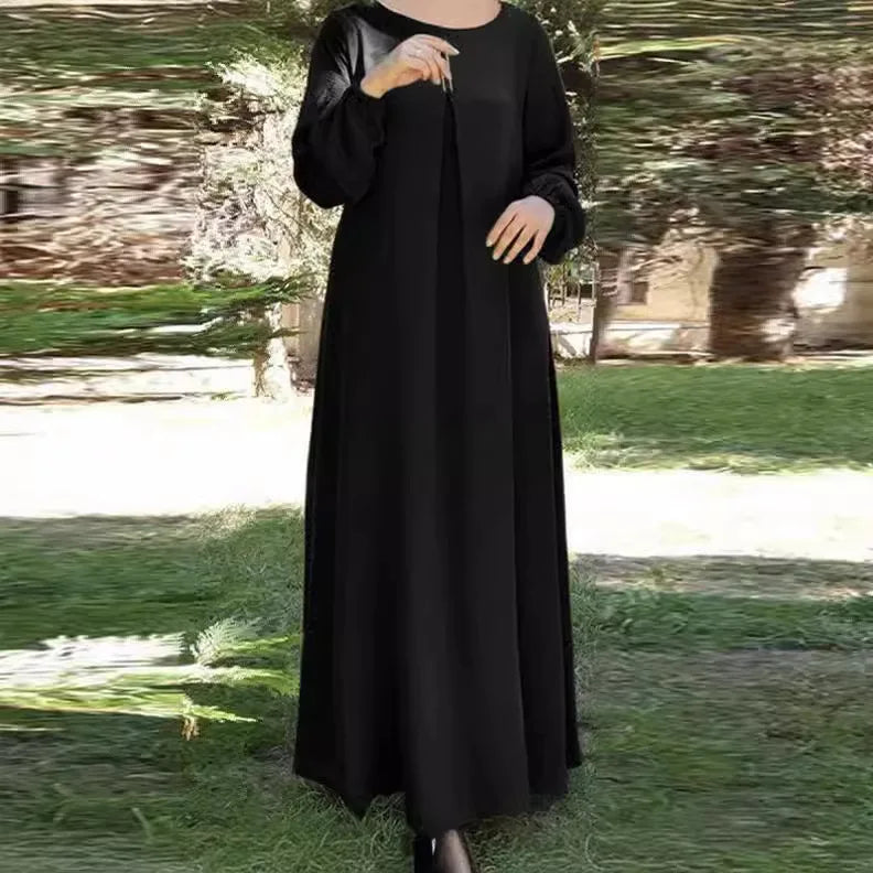 Muslim Long Robe Dress Women Vestidos Eid Abaya Dubai Saudi Arabic Morocco Jalabiya Ramadan Solid Dresses Modest Islam Abayas