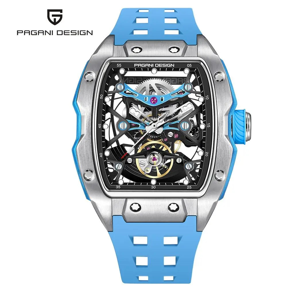 NEW PAGANI DESIGN PDYS018 Automatic Mechanical Wristwatch Fashion Casual Skeleton Sapphire Stainless Steel Watch for Men