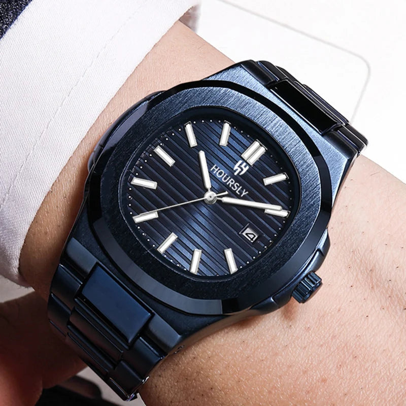 Men Business Quartz Watch Fashion Stainless Steel Quartz Wrist Watch Waterproof Men Wristwatch For Male Clock 2025 Brand Luxury