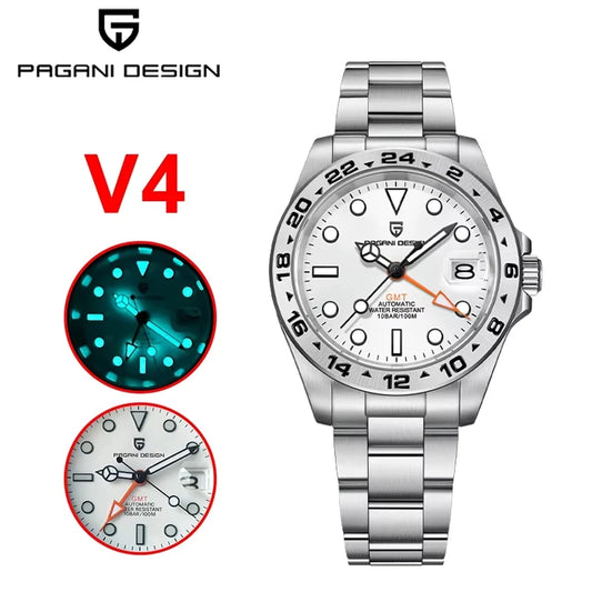 2024 New PAGANI DESIGN PD1762 NH34 GMT Watch Men Sports Automatic Mechanical Diving Swim Stainless Steel Reloj Hombre Waterproof