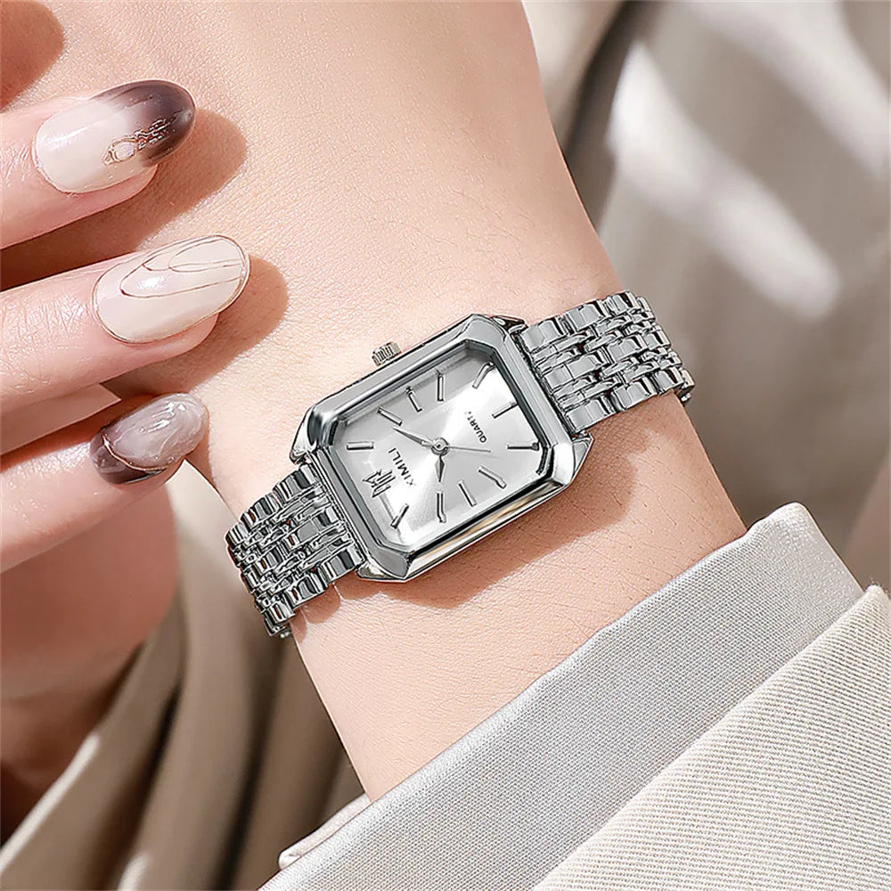 UTHAI  New Women Watch Light Luxury Brand Stainless Steel Ladies Business Watches Female Student Fashion Quartz Wristwatches