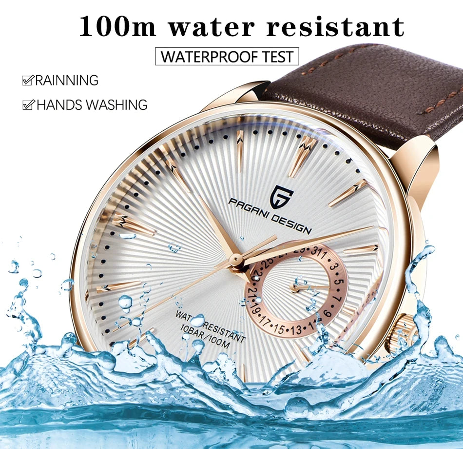 PAGANI DESIGN Quartz Watch VH65 Men's Automatic watches Casual Fashion Leather Watch for men reloj hombre PD1654