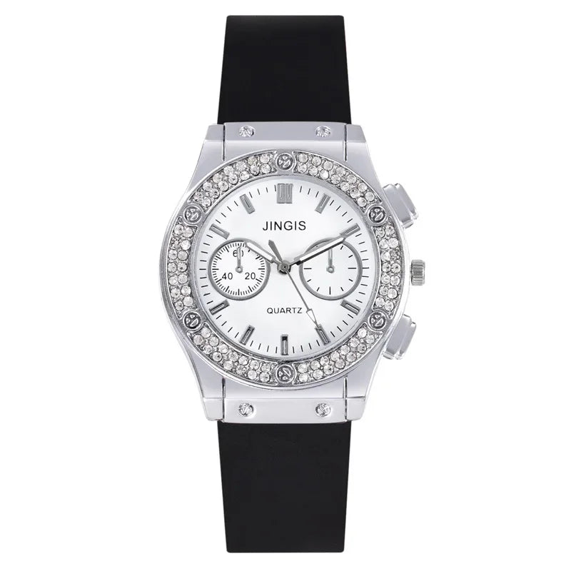 Fashion 2024 Rubber Women Watches Luxury Brand Casual Diamond Ladies Quartz Wristwatches Simple Watch Gifts Relogio Feminino