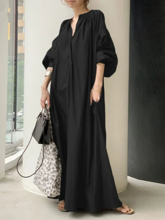 Summer Puff Sleeve Muslim Vesttidos Women Dress Elegant Modest Morocco Cotton Long Dress Islamic Turkey Dubai Eid Jubah Robe