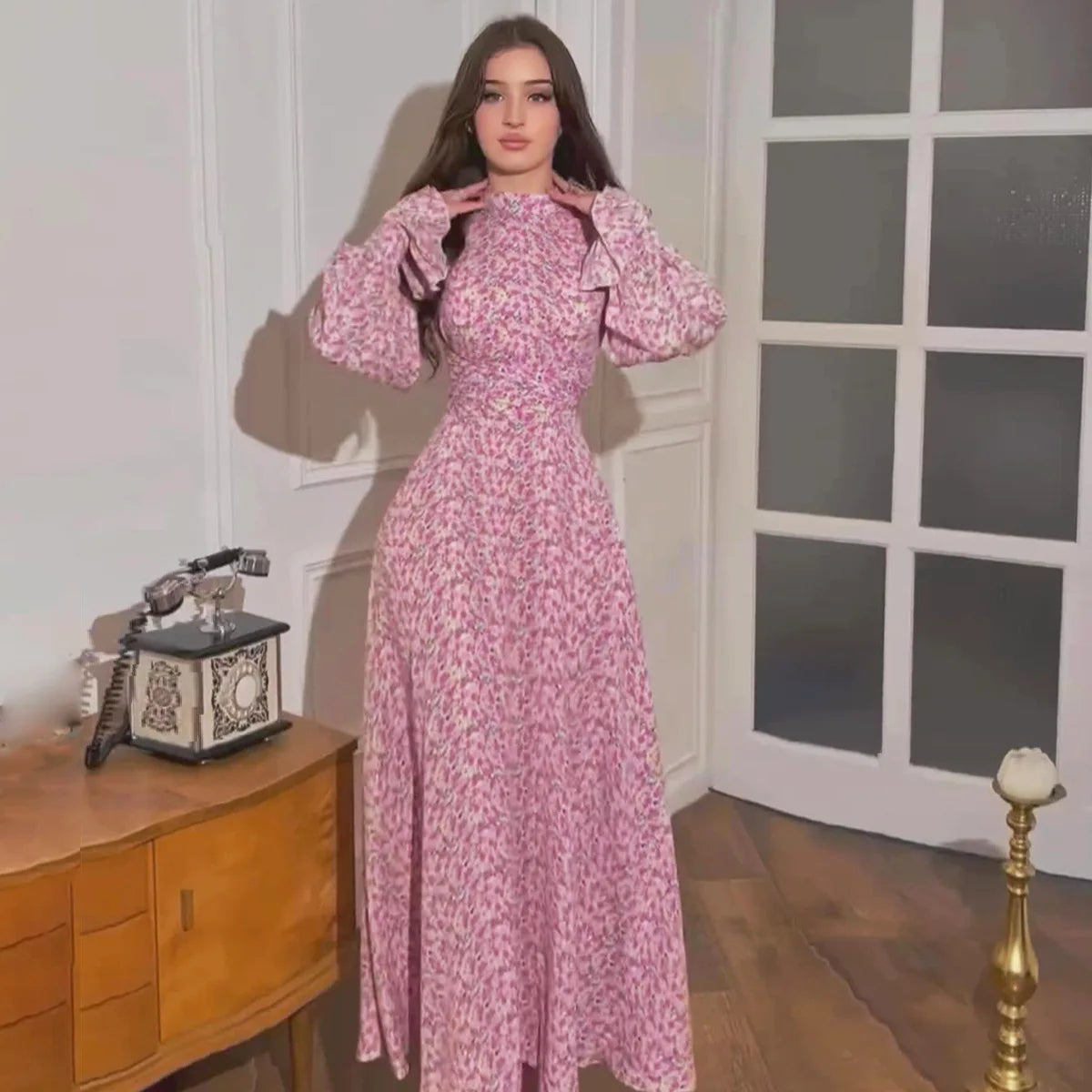 Jalabiya Eid Muslim Abaya Women Dress Lace Up Slim Morocco Dubai Ramadan Abayas Kaftan Islam Vestidos Printing Arab Dresses